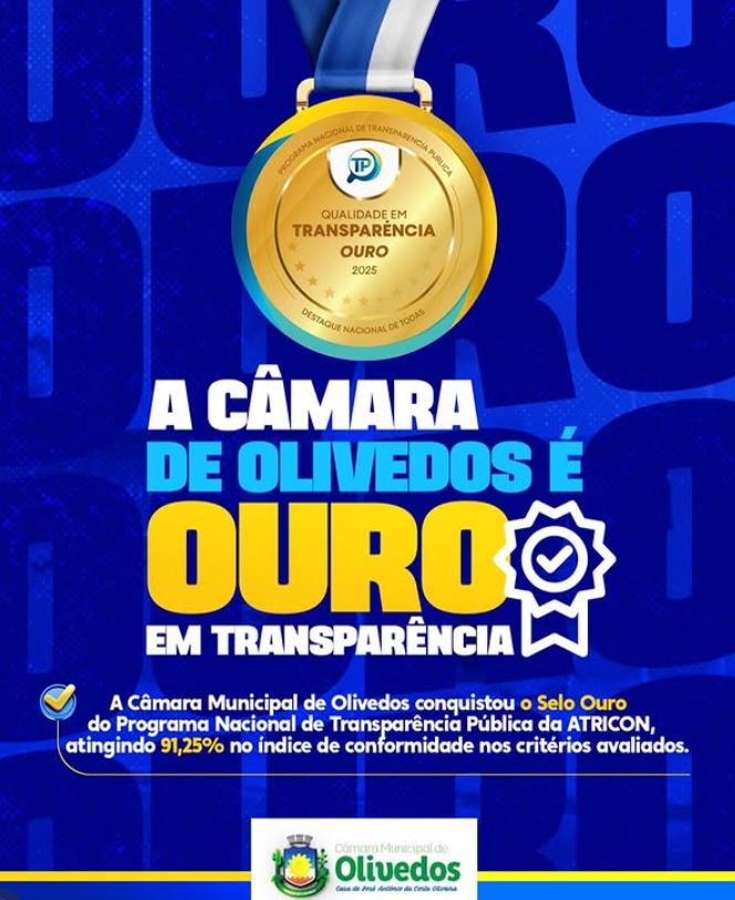 A CÂMARA DE OLIVEDOS É OURO EM TRANSPARÊNCIA!