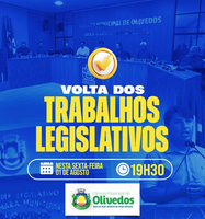  A Câmara Municipal de Olivedos retoma os trabalhos legislativos!
