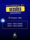 CALENDÁRIO DE SESSÕES ORDINÁRIAS